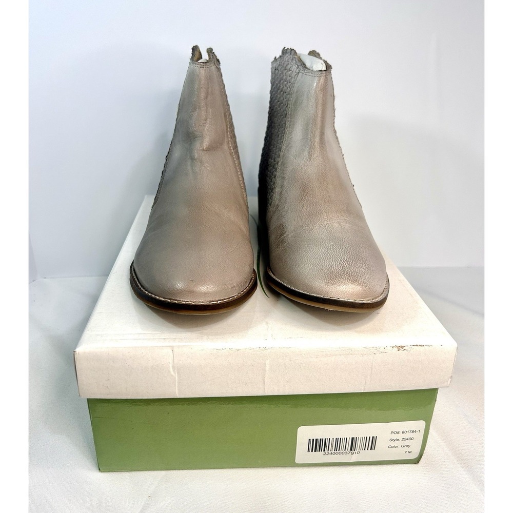 Coldwater Creek Walk With Me comfort‎ bootie Sz 7 Grey Woven Side Low Heel NWB